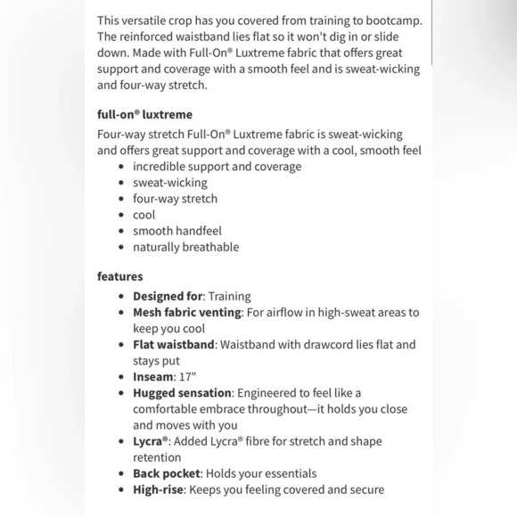 Lululemon 6 Train Times Crop (17") Black great pre owned condition, mesh detail - Picture 13 of 13